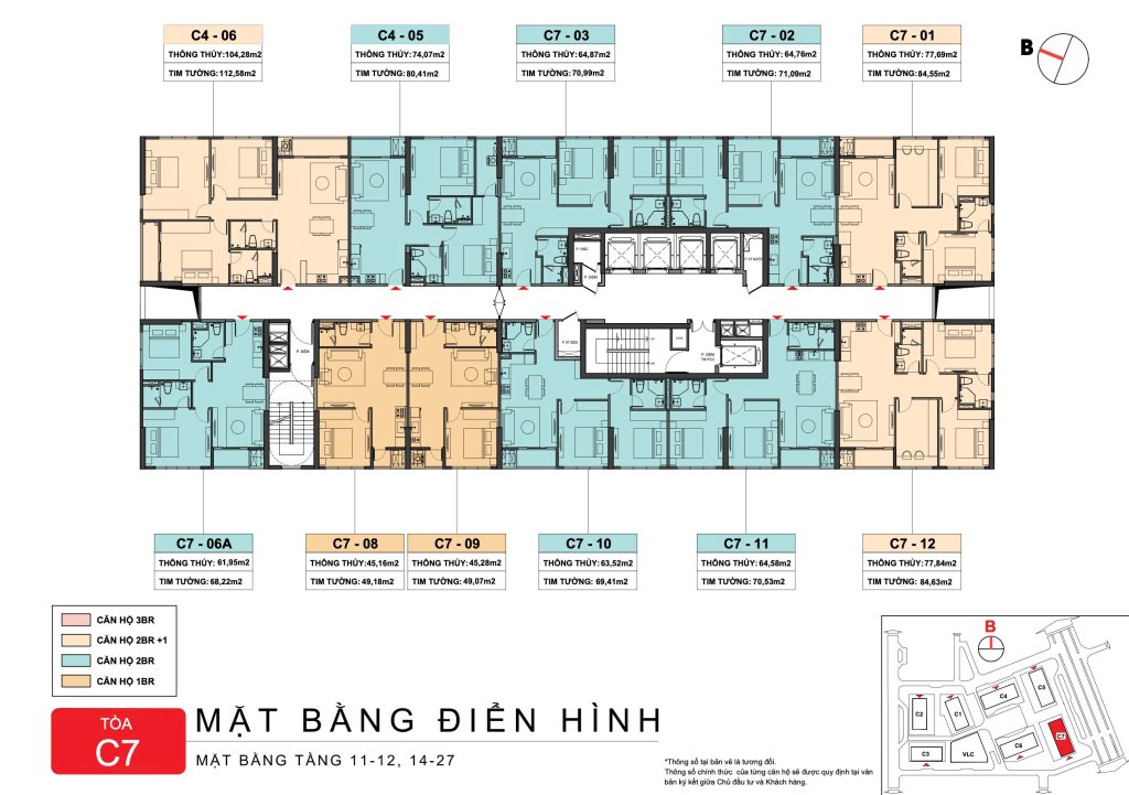 Mặt bằng căn hộ Capital Square điển hình Tầng 11 12 14 toi 27