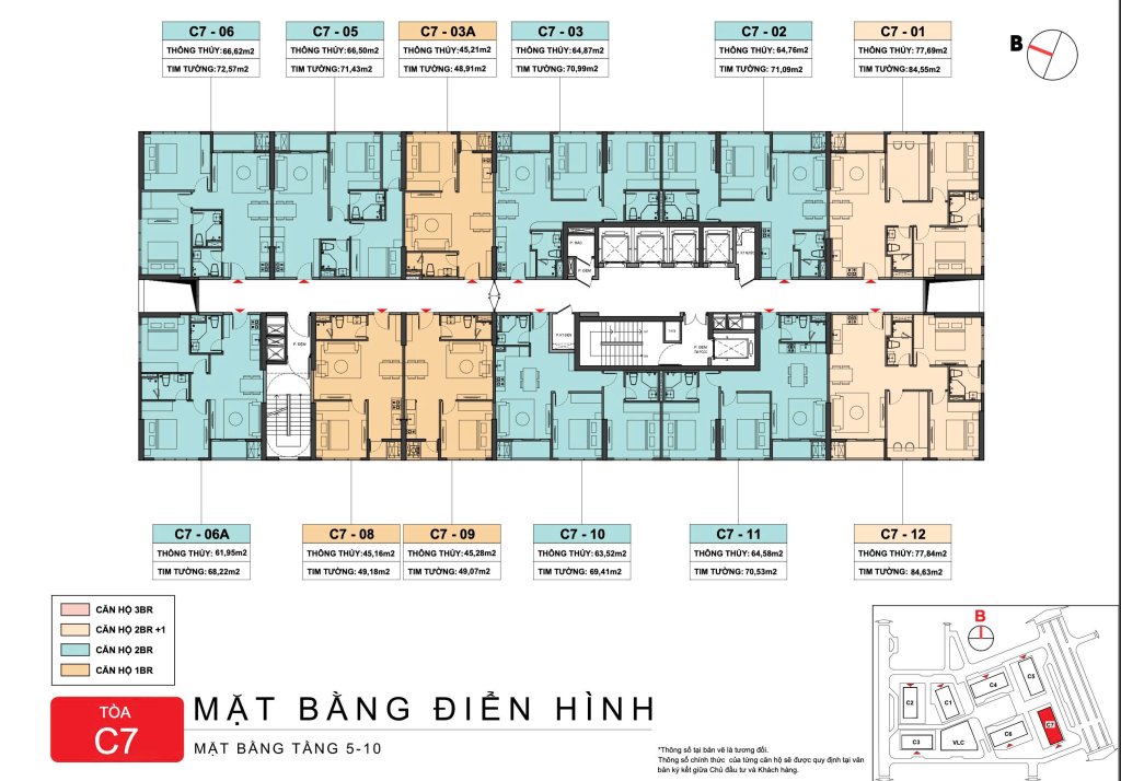 Mặt bằng căn hộ Capital Square điển hình Tầng 5-10